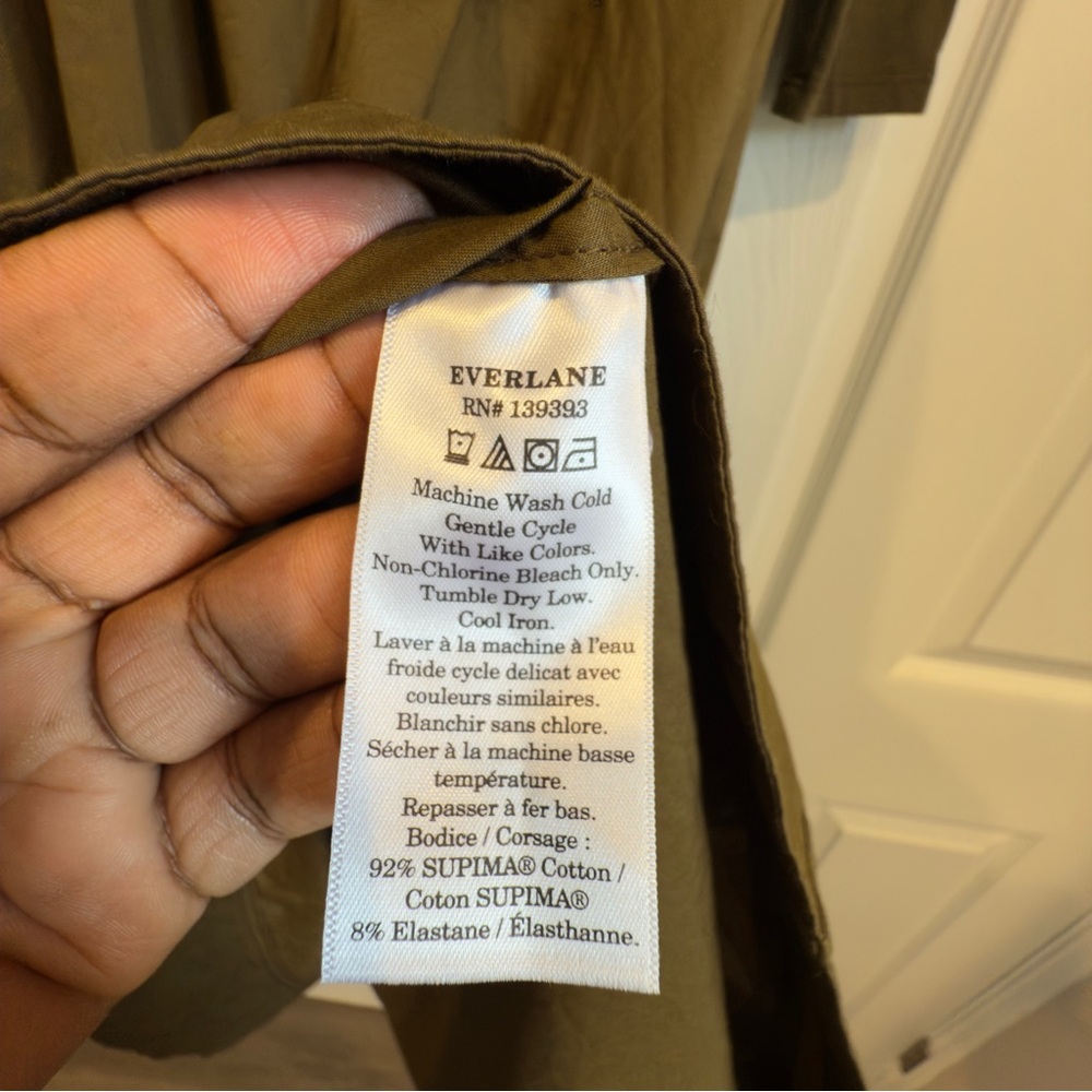 Everlane Olive Long Sleeve Dress - Picture 8 of 14